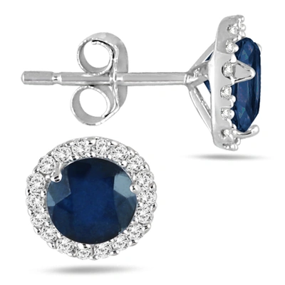 The Eternal Fit 14k 1.14 Ct. Tw. Sapphire Earrings In Silver