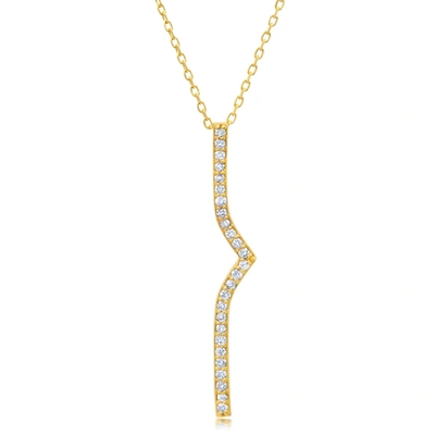 Paige Novick 14k Yellow Gold 25mm Long Drop Diamond Necklace