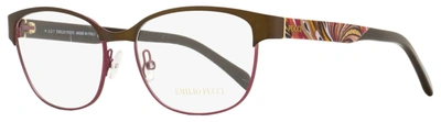 Emilio Pucci Women's Oval Eyeglasses Ep5016 050 Brown/rose 53mm In Green