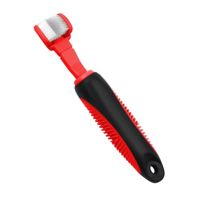 Pet Life 'denta-clean' Dual-sided Action Bristle Pet Toothbrush In Red