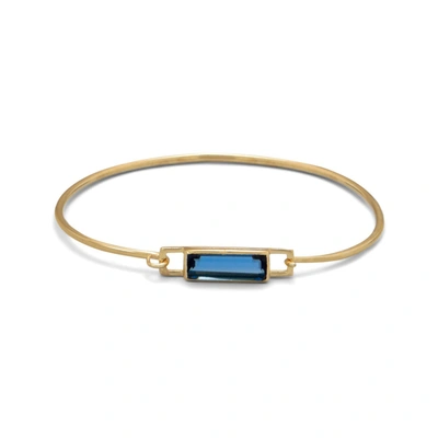 Liv Oliver 18k Gold Blue Quartz Emerald Cut Bangle