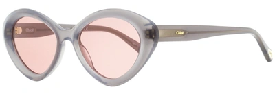 Chloé Women's Cateye Sunglasses Ch0050s 001 Translucent Gray 53mm In Multi