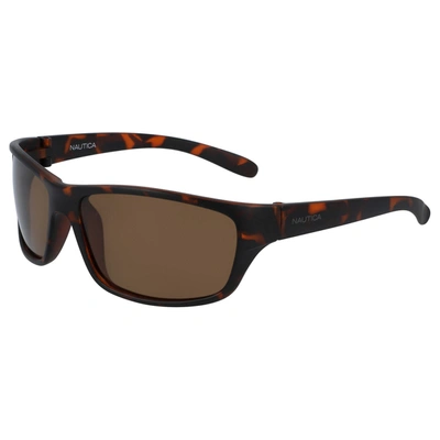 Nautica Mens Oversized Sunglasses With Tortoise Frame In Brown