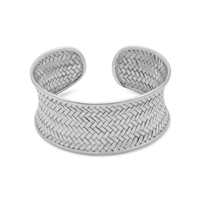 Liv Oliver Sterling Silver Woven Cuff Bracelet