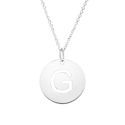 The Lovery Cutout Initial Disc Necklace In Silver