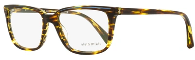 Alain Mikli Men's Rectangular Eyeglasses A03079 001 Blue Havana 54mm In Multi