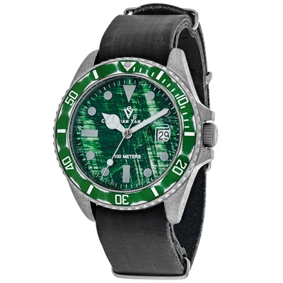 Christian Van Sant Men's Green Dial Watch In Black