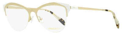 Emilio Pucci Women's Oval Eyeglasses Ep5073 033 Gold/black/havana 53mm In White