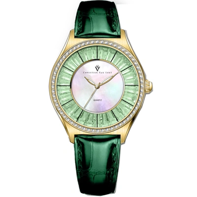 Christian Van Sant Women's Luna Mother Of Pearl Dial Watch In Gold