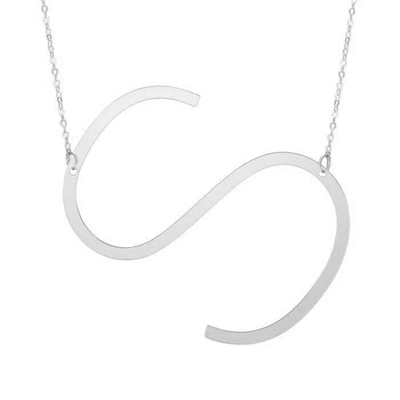 The Lovery Extra Large Initial Necklace In Silver