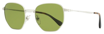 Persol Men's Sartoria Metal Sunglasses Po2446s 518/4e Silver 52mm In Green