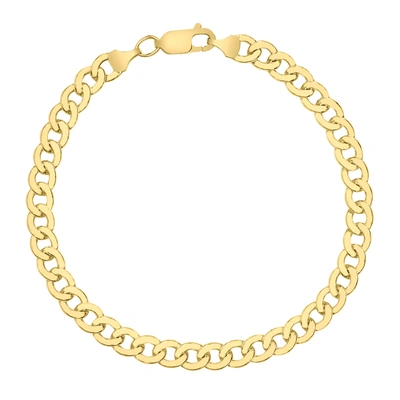Monary 14k Yellow Gold Filled 5.8mm Curb Link Bracelet With Lobster Clasp In White