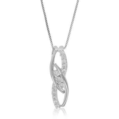 Vir Jewels 1/8 Cttw Lab Grown Diamond 3 Stone Bypass Pendant Necklace .925 Sterling Silver 1/6 Inch With 18 Inc