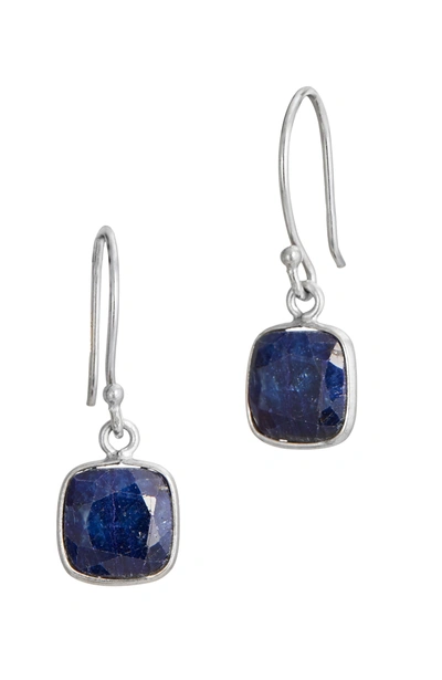 Savvy Cie Jewels Sterling Silver Blue Sapphire 3.80 Carat French Wire Earrings