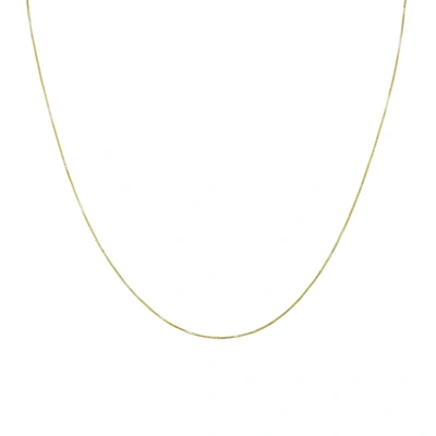 Monary 10k Yellow Gold 0.6mm Shiny Classic Box Chain With Spring Ring Clasp - 18 Inch In White