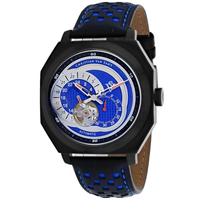 Christian Van Sant Men's Blue Dial Watch In Black