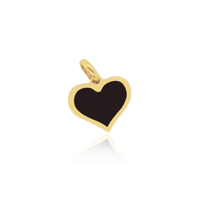 The Lovery Mini Onyx Heart Charm In Black