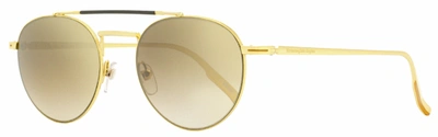 Ermenegildo Zegna Men's Oval Sunglasses Ez0140 30g Gold 52mm In Yellow