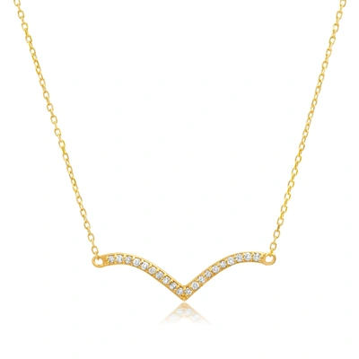 Paige Novick 14k Yellow Gold 20mm Curved Diamond Necklace In White
