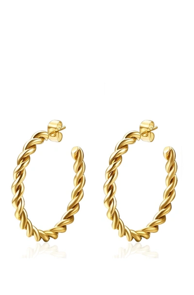 Liv Oliver 18k Gold Twist Hoop Earrings