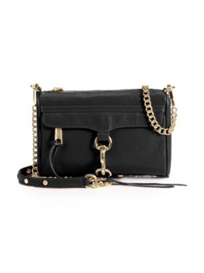Rebecca Minkoff Mini Mac Leather Chain Crossbody Bag In Black