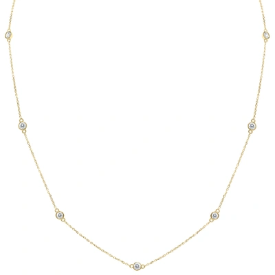 Monary 1 Carat Tw Bezel Set Diamond Station Necklace In 14k Yellow Gold In White