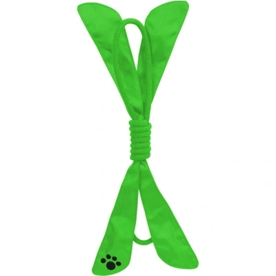 Pet Life 'extreme Bow' Sporty Rope And Squeak Dog Toy In Green