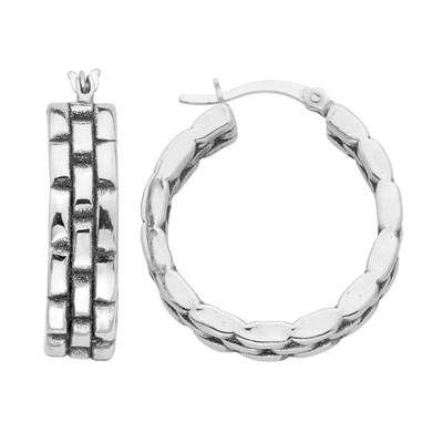 A & M Sterling Silver Stacked Hoop Earrings