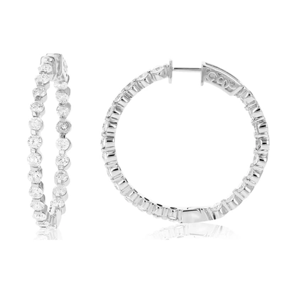 Vir Jewels 4 Cttw Diamond Inside Out Hoop Earrings In 14k White Gold In Silver
