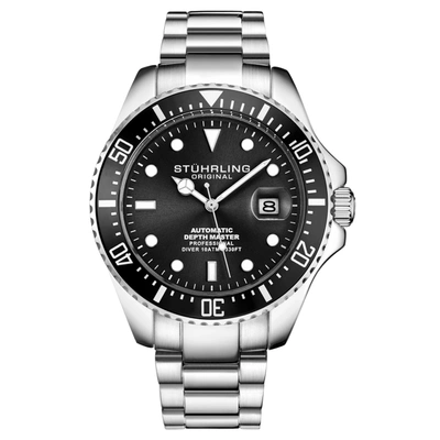 Stuhrling Original Depthmaster 3940 Automatic 42mm Diver In Silver