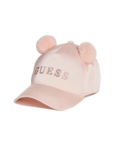 Guess Factory Faux-fur Pom Baseball Hat In Pink