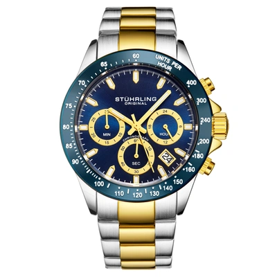 Stuhrling Original Men's Quartz Chronograph Date Watch In Silver