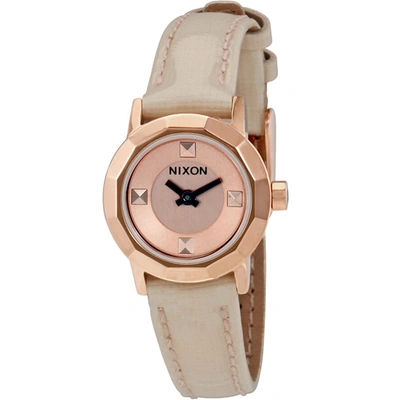 Nixon Women's Mini B Rose Gold Dial Watch In Black / Gold / Gold Tone / Pink / Rose / Rose Gold / Rose Gold Tone