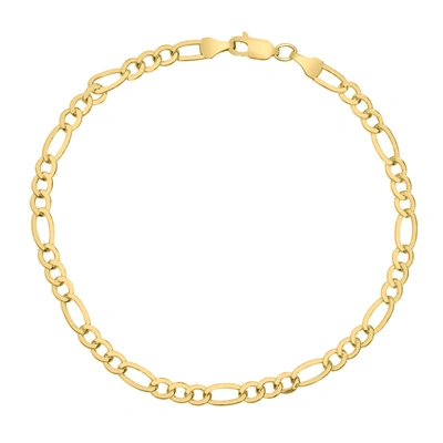 Monary 14k Yellow Gold Filled 4.3mm Figaro Bracelet With Lobster Clasp In White
