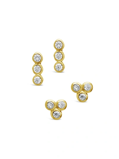 Sterling Forever Sterling Silver Bezel 2pc Earring Set