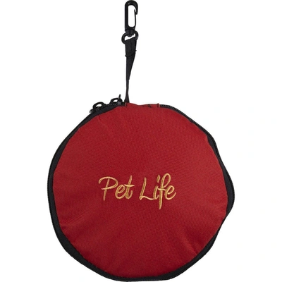 Pet Life 'dual Folding' Food And Water Collapsible Pet Travel Cat And Dog Bowl In Red