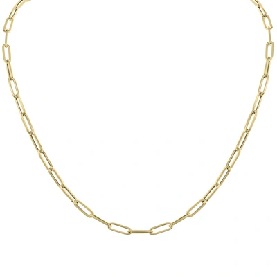 Monary 14k Yellow Gold 4.2mm Lite Paperclip Necklace With Lobster Clasp - 20 Inch In White