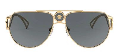 Versace Ve 2225 10028760 Aviator Sunglasses In Grey