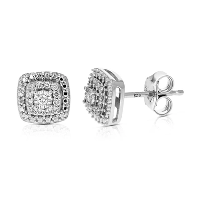 Vir Jewels 1/8 Cttw Round Lab Grown Diamond Stud Earrings For Her .925 Sterling Silver Prong Settings