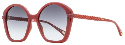 Chloé Women's Geometric Sunglasses Ch0003s 003 Burnt Orange 55mm In Purple