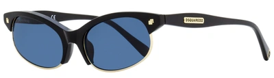 Dsquared2 Women's Freddy Sunglasses Dq0368 01v Black/gold 51mm In Blue