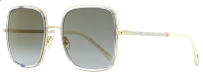 Jimmy Choo Women's Square Sunglasses Jayla Lojfq Gold/crystal/white 57mm In Green