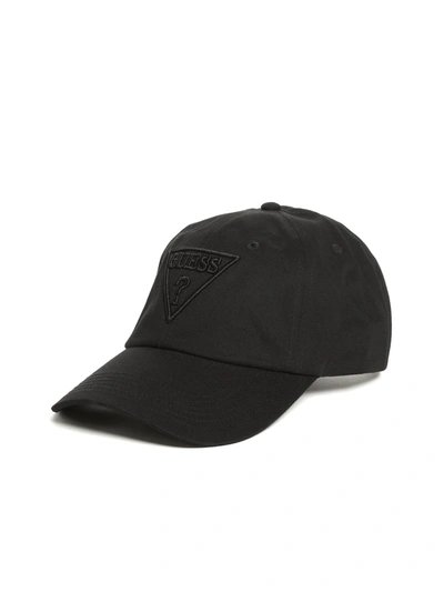 Guess Factory Triangle Logo Baseball Hat In Black