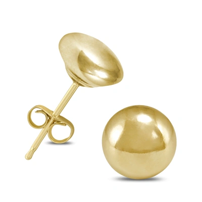 Monary 14k Yellow Gold 6mm Button Ball Stud Earrings