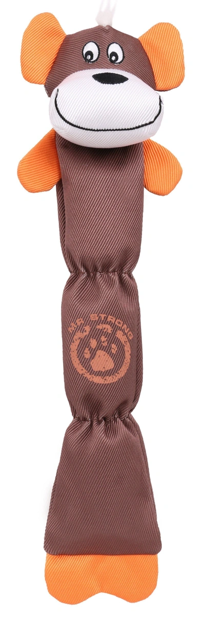 Pet Life Animated Extra Long Nylon Squeaker Water-resistant Plush Dog Toy In Brown