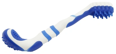Pet Life 'denta-brush' Tpr Durable Tooth Brush And Dog Toy In Blue