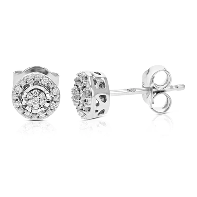 Vir Jewels 1/10 Cttw Round Lab Grown Diamond Stud Earrings Prong Set In .925 Sterling Silver