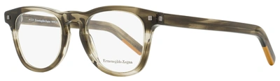 Ermenegildo Zegna Men's Rectangular Eyeglasses Ez5137 020 Straited Transparent Gray 49mm In Multi