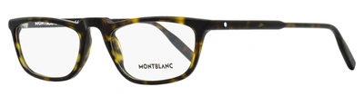 Mont Blanc Montblanc Men's Rectangular Eyeglasses Mb0053o 002 Havana 54mm In White