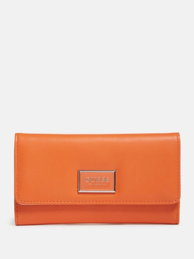 Guess Factory Abree Slim Clutch Wallet In Orange ModeSens